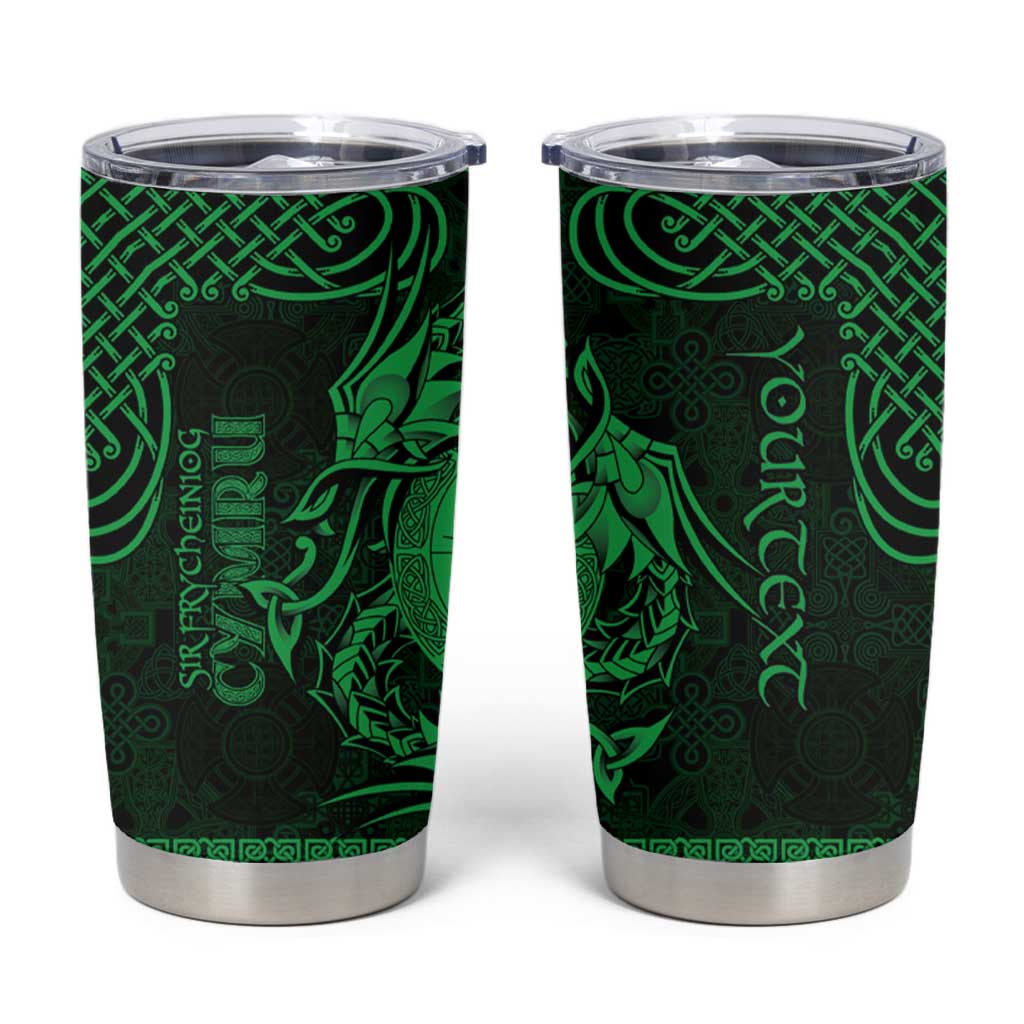Personalized Brecknockshire Sir Frycheiniog Tumbler Cup Green Brecon Beacons Mountain Celtic-inspired - Wonder Print Shop
