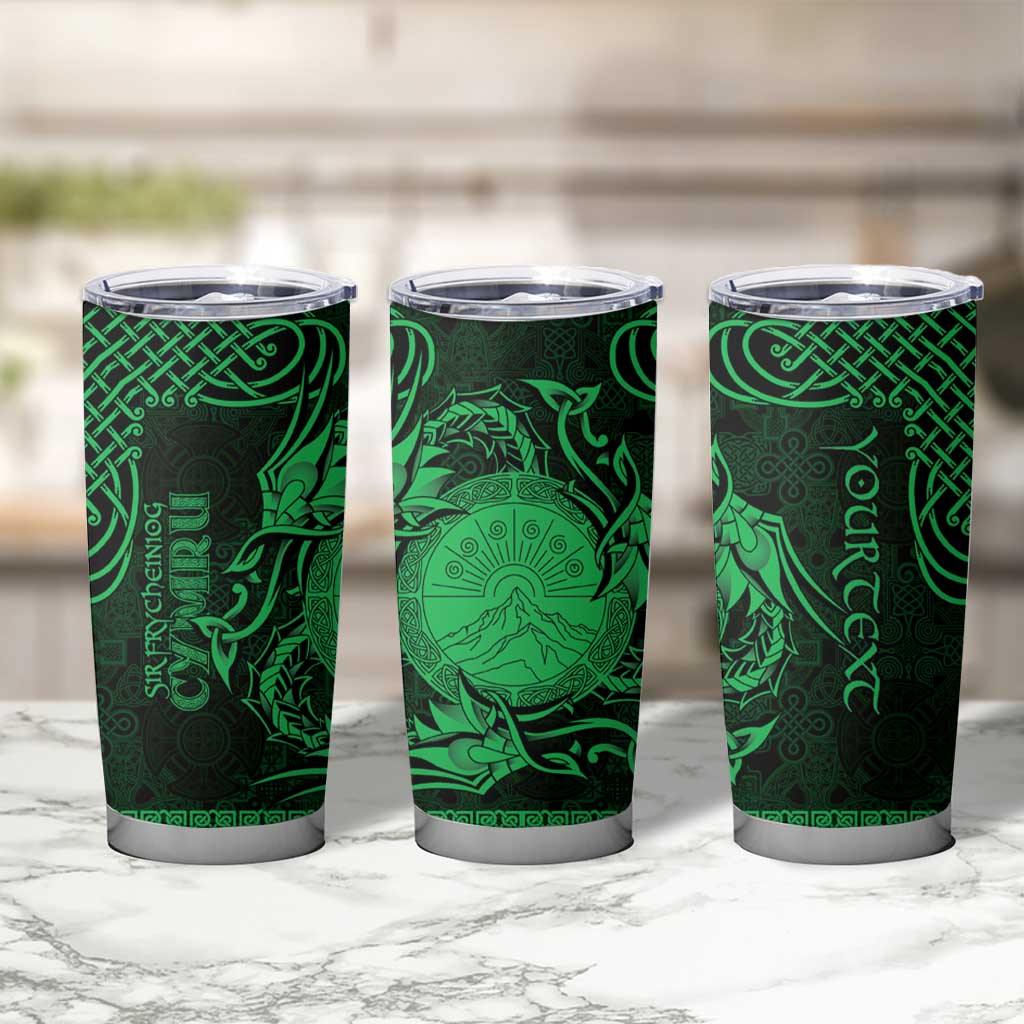 Personalized Brecknockshire Sir Frycheiniog Tumbler Cup Green Brecon Beacons Mountain Celtic-inspired - Wonder Print Shop