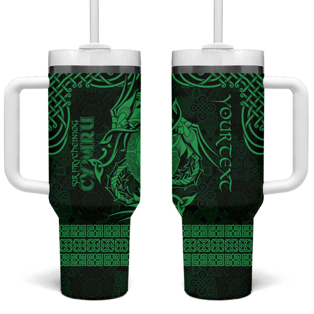 Personalized Brecknockshire Sir Frycheiniog Tumbler With Handle Green Brecon Beacons Mountain Celtic-inspired - Wonder Print Shop
