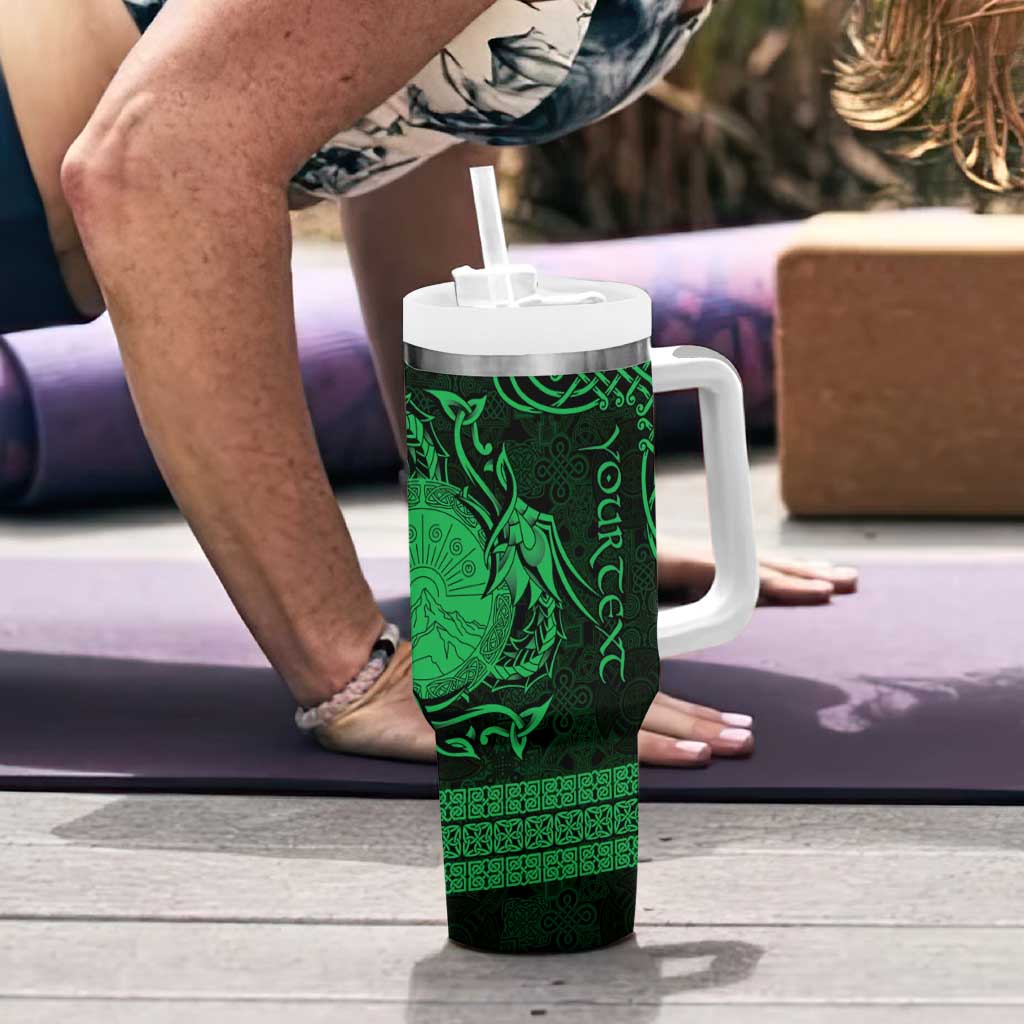 Personalized Brecknockshire Sir Frycheiniog Tumbler With Handle Green Brecon Beacons Mountain Celtic-inspired - Wonder Print Shop