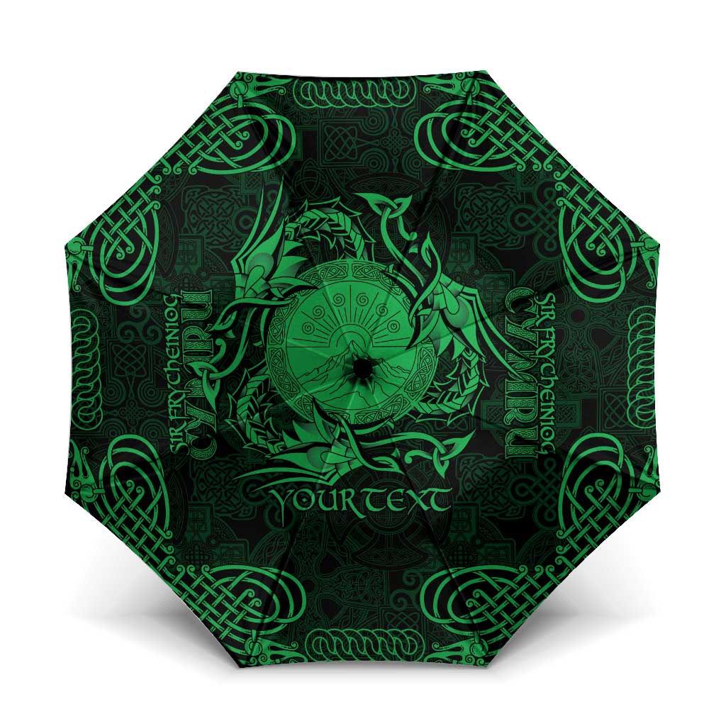 Personalized Brecknockshire Sir Frycheiniog Umbrella Green Brecon Beacons Mountain Celtic-inspired - Wonder Print Shop