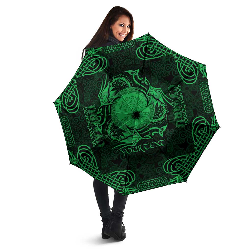 Personalized Brecknockshire Sir Frycheiniog Umbrella Green Brecon Beacons Mountain Celtic-inspired - Wonder Print Shop