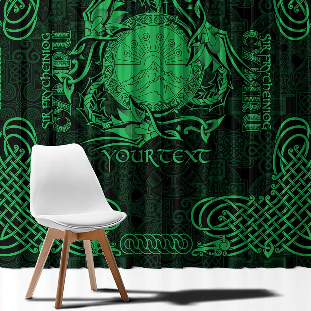 Personalized Brecknockshire Sir Frycheiniog Window Curtain Green Brecon Beacons Mountain Celtic-inspired - Wonder Print Shop