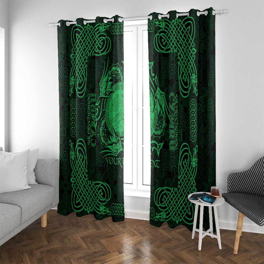 Personalized Brecknockshire Sir Frycheiniog Window Curtain Green Brecon Beacons Mountain Celtic-inspired - Wonder Print Shop