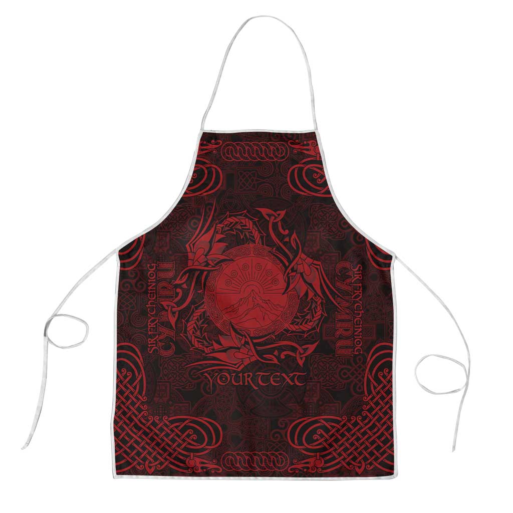 Personalized Brecknockshire Sir Frycheiniog Apron Red Brecon Beacons Mountain Celtic-inspired - Wonder Print Shop