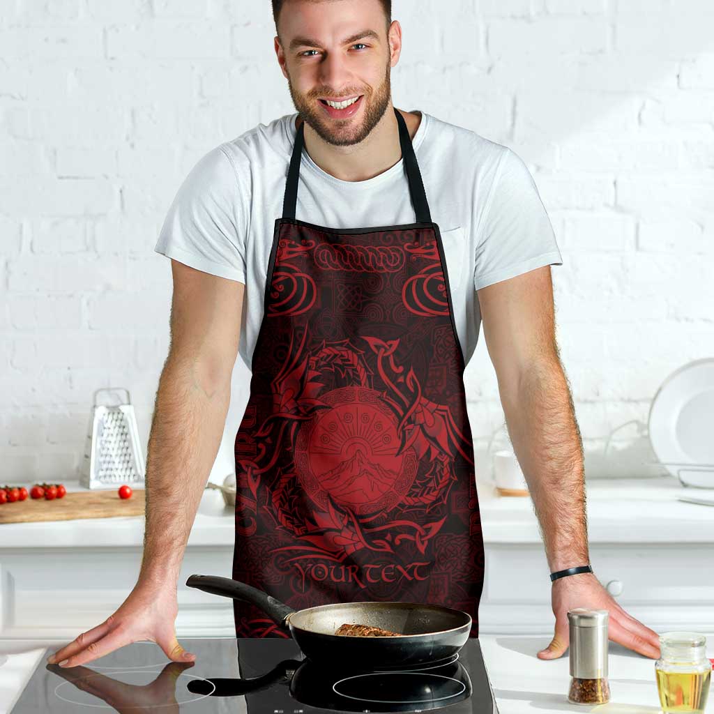 Personalized Brecknockshire Sir Frycheiniog Apron Red Brecon Beacons Mountain Celtic-inspired - Wonder Print Shop