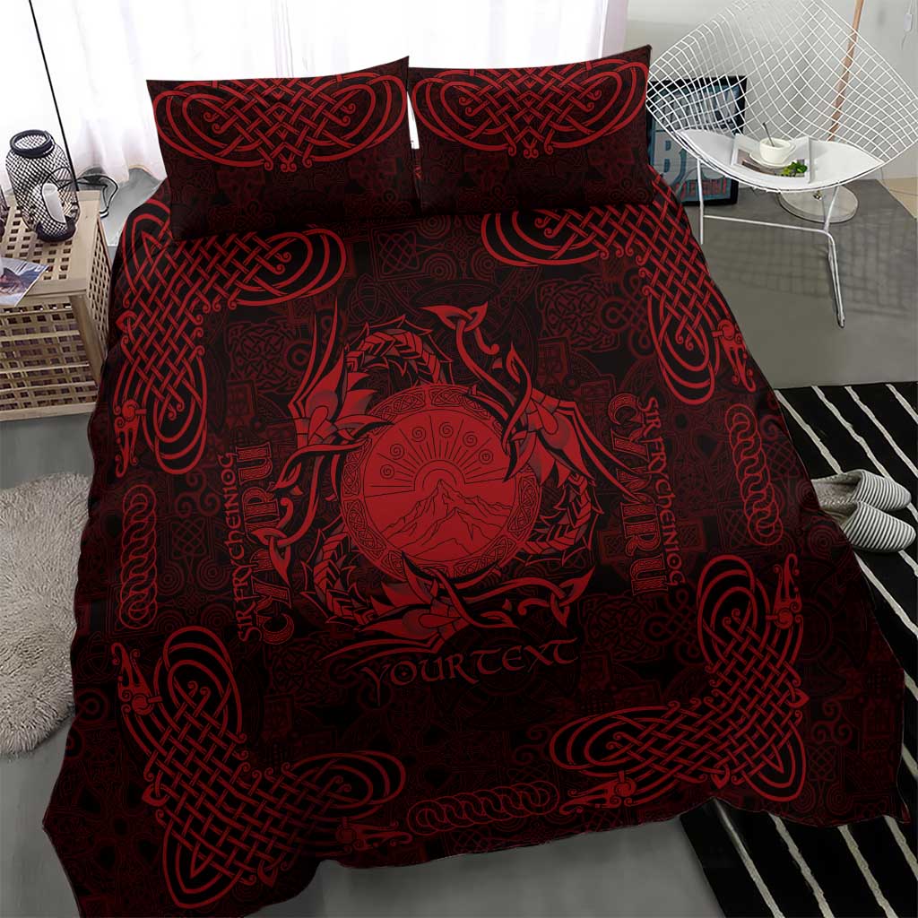 Personalized Brecknockshire Sir Frycheiniog Bedding Set Red Brecon Beacons Mountain Celtic-inspired - Wonder Print Shop