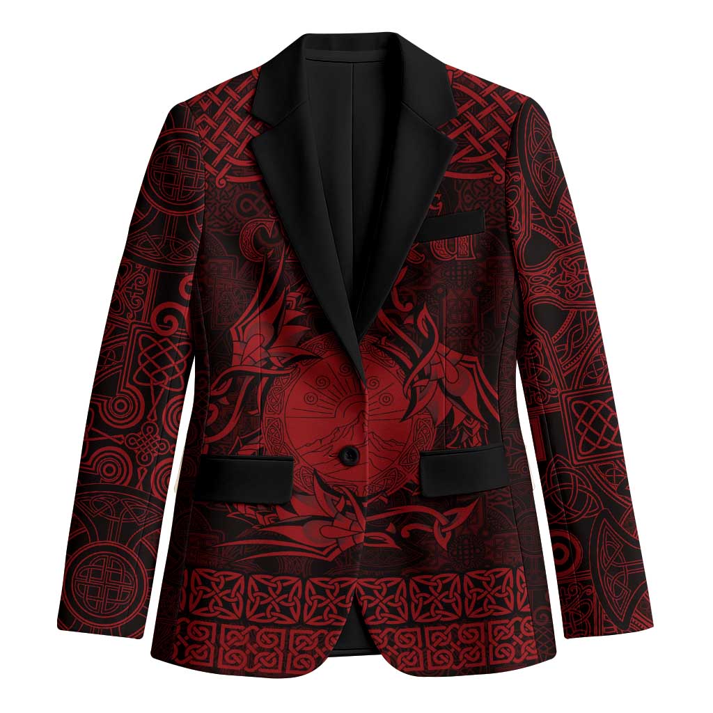 Personalized Brecknockshire Sir Frycheiniog Blazer Red Brecon Beacons Mountain Celtic-inspired - Wonder Print Shop