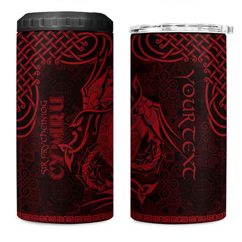 Personalized Brecknockshire Sir Frycheiniog 4 in 1 Can Cooler Tumbler Red Brecon Beacons Mountain Celtic-inspired - Wonder Print Shop