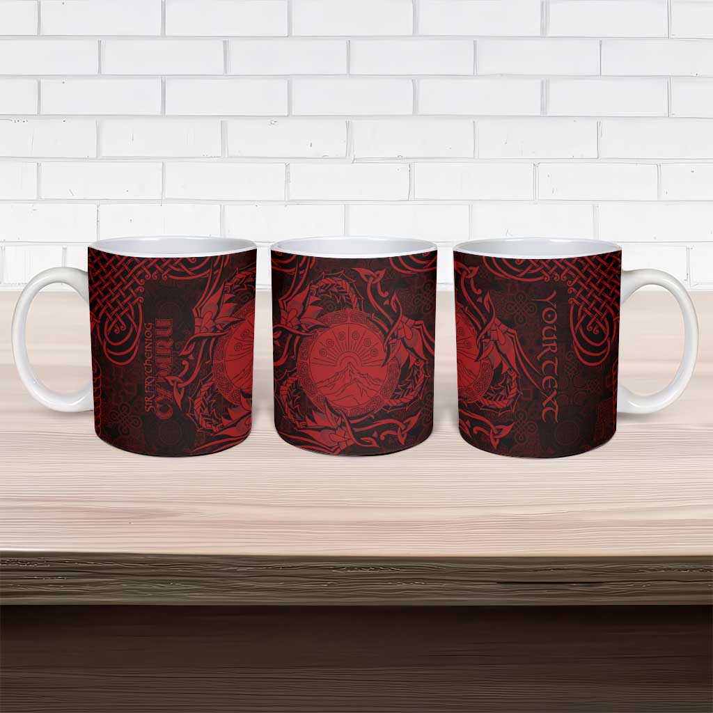 Personalized Brecknockshire Sir Frycheiniog Ceramic Mug Red Brecon Beacons Mountain Celtic-inspired - Wonder Print Shop