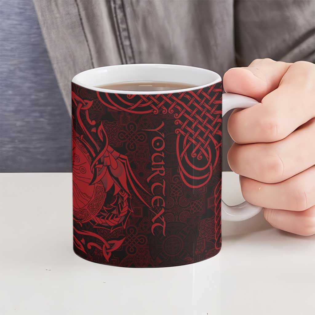 Personalized Brecknockshire Sir Frycheiniog Ceramic Mug Red Brecon Beacons Mountain Celtic-inspired - Wonder Print Shop