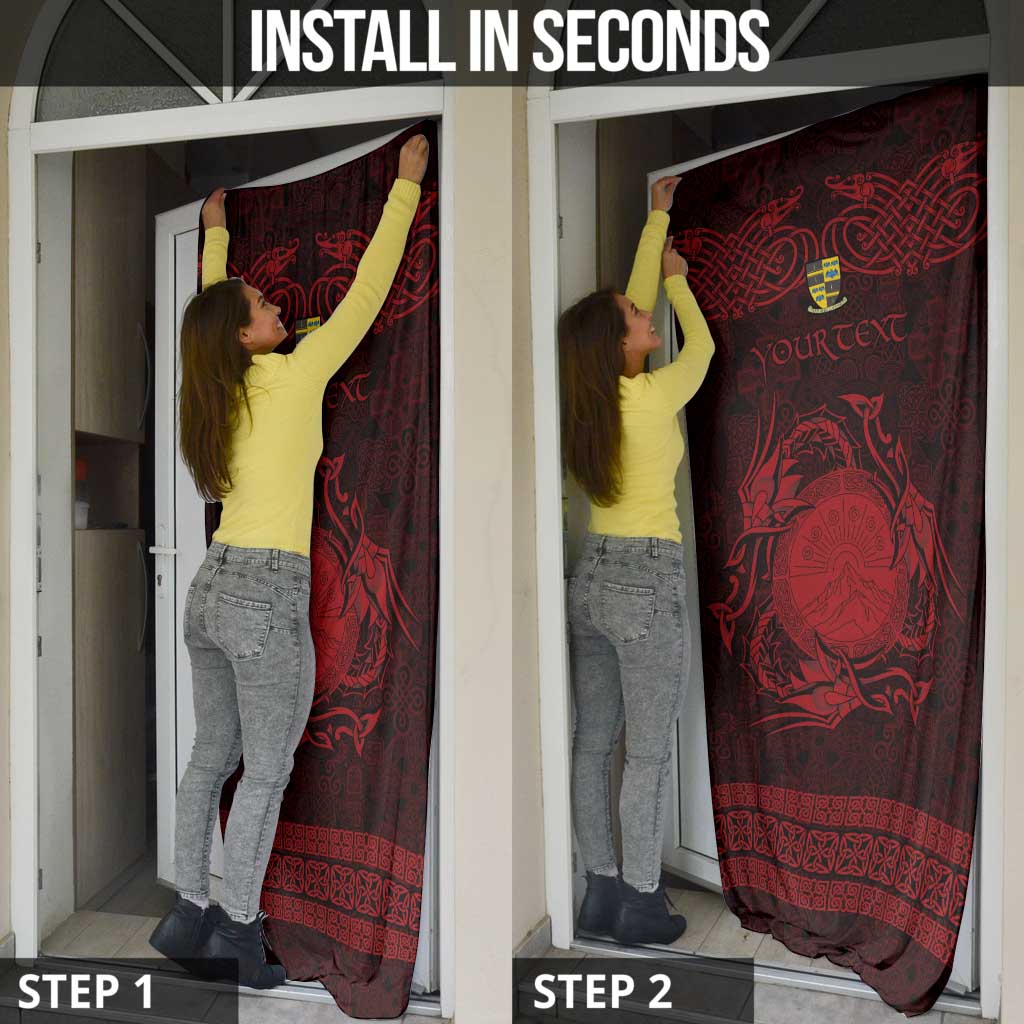 Personalized Brecknockshire Sir Frycheiniog Door Cover Red Brecon Beacons Mountain Celtic-inspired - Wonder Print Shop