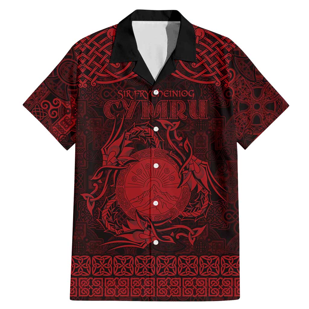Personalized Brecknockshire Sir Frycheiniog Family Matching Mermaid Dress and Hawaiian Shirt Red Brecon Beacons Mountain Celtic-inspired - Wonder Print Shop