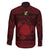 Personalized Brecknockshire Sir Frycheiniog Family Matching Off The Shoulder Long Sleeve Dress and Hawaiian Shirt Red Brecon Beacons Mountain Celtic-inspired - Wonder Print Shop