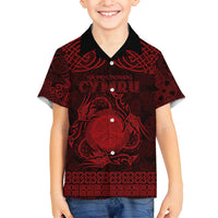 Personalized Brecknockshire Sir Frycheiniog Family Matching Off Shoulder Maxi Dress and Hawaiian Shirt Red Brecon Beacons Mountain Celtic-inspired - Wonder Print Shop