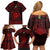 Personalized Brecknockshire Sir Frycheiniog Family Matching Off Shoulder Short Dress and Hawaiian Shirt Red Brecon Beacons Mountain Celtic-inspired - Wonder Print Shop