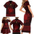 Personalized Brecknockshire Sir Frycheiniog Family Matching Short Sleeve Bodycon Dress and Hawaiian Shirt Red Brecon Beacons Mountain Celtic-inspired - Wonder Print Shop