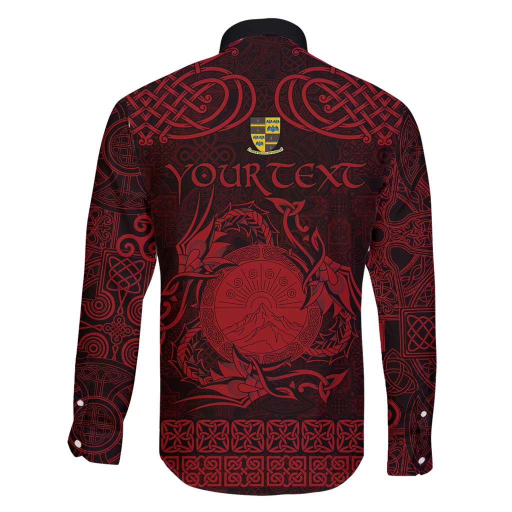 Personalized Brecknockshire Sir Frycheiniog Family Matching Short Sleeve Bodycon Dress and Hawaiian Shirt Red Brecon Beacons Mountain Celtic-inspired - Wonder Print Shop
