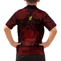 Personalized Brecknockshire Sir Frycheiniog Family Matching Summer Maxi Dress and Hawaiian Shirt Red Brecon Beacons Mountain Celtic-inspired - Wonder Print Shop