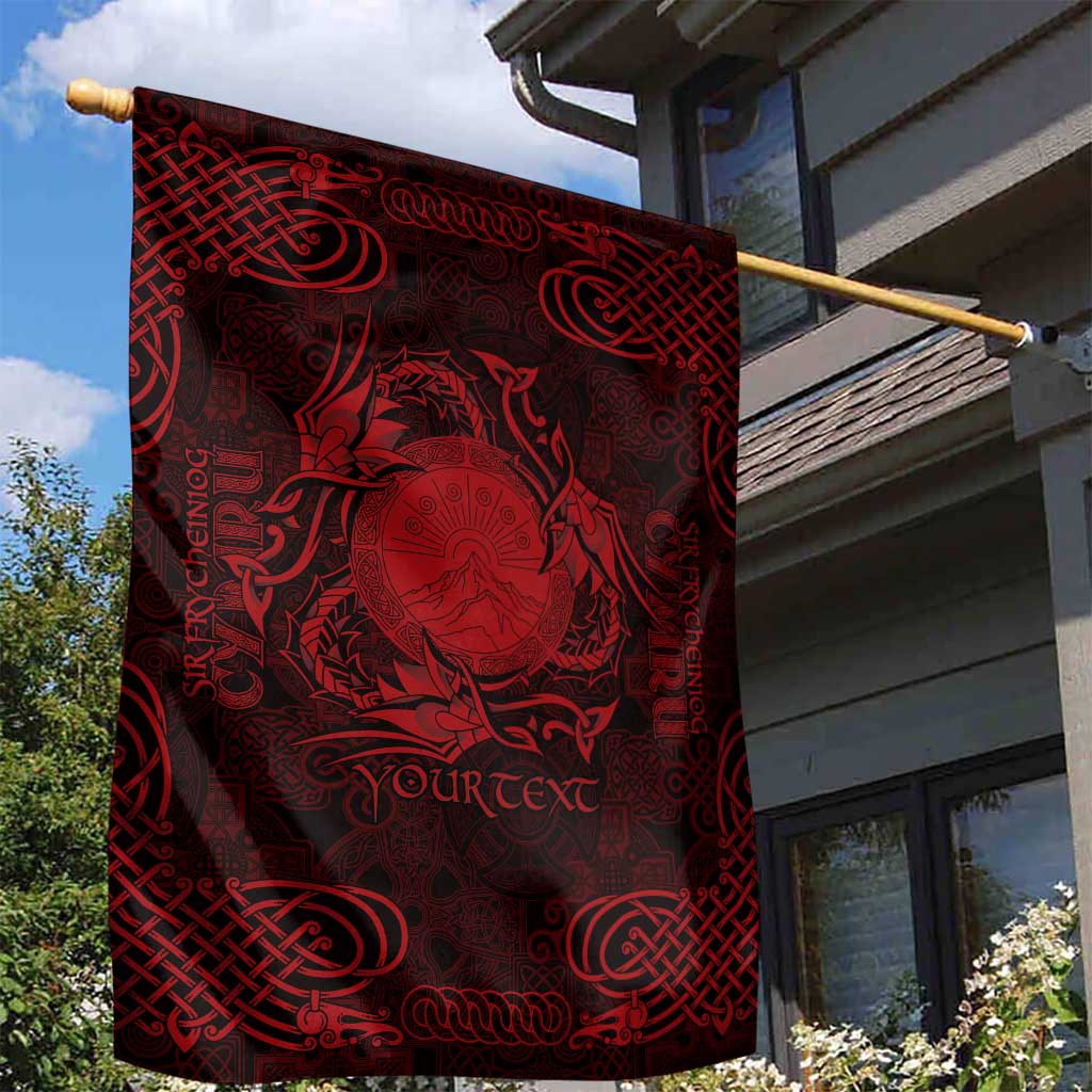 Personalized Brecknockshire Sir Frycheiniog Garden Flag Red Brecon Beacons Mountain Celtic-inspired - Wonder Print Shop