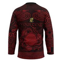 Personalized Brecknockshire Sir Frycheiniog Hockey Jersey Red Brecon Beacons Mountain Celtic-inspired - Wonder Print Shop