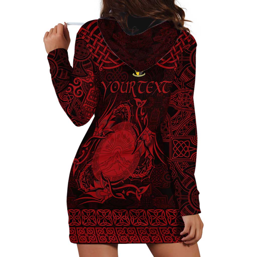 Personalized Brecknockshire Sir Frycheiniog Hoodie Dress Red Brecon Beacons Mountain Celtic-inspired - Wonder Print Shop