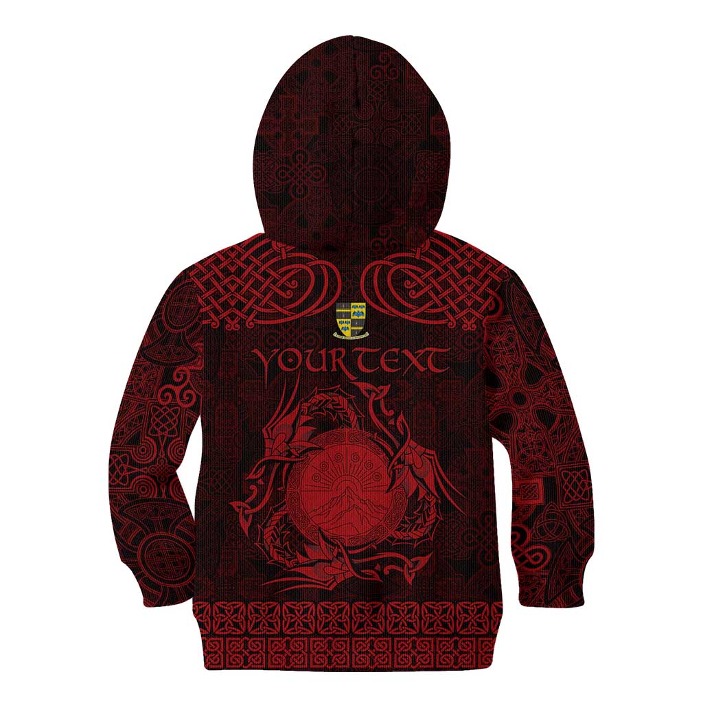 Personalized Brecknockshire Sir Frycheiniog Kid Hoodie Red Brecon Beacons Mountain Celtic-inspired - Wonder Print Shop