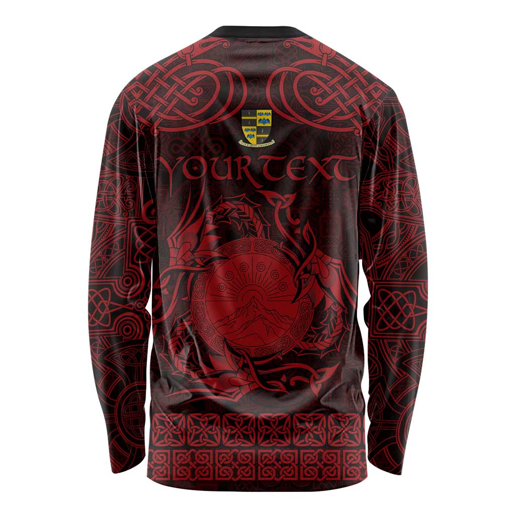 Personalized Brecknockshire Sir Frycheiniog Long Sleeve Shirt Red Brecon Beacons Mountain Celtic-inspired - Wonder Print Shop