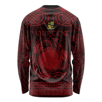 Personalized Brecknockshire Sir Frycheiniog Long Sleeve Shirt Red Brecon Beacons Mountain Celtic-inspired - Wonder Print Shop