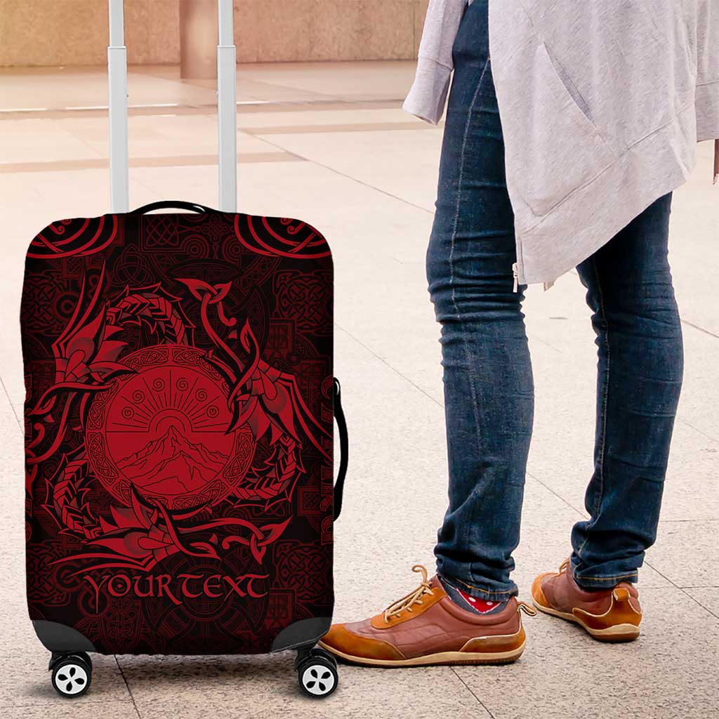 Personalized Brecknockshire Sir Frycheiniog Luggage Cover Red Brecon Beacons Mountain Celtic-inspired - Wonder Print Shop