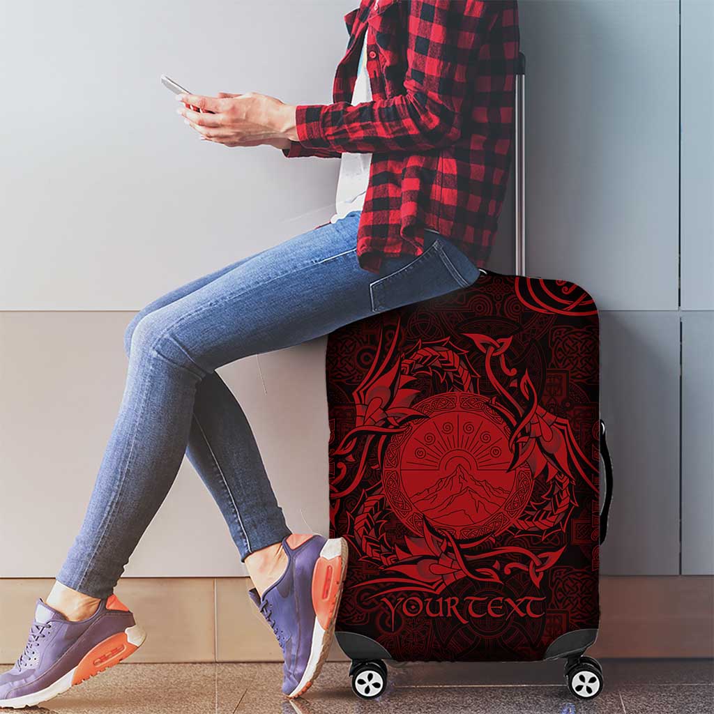Personalized Brecknockshire Sir Frycheiniog Luggage Cover Red Brecon Beacons Mountain Celtic-inspired - Wonder Print Shop