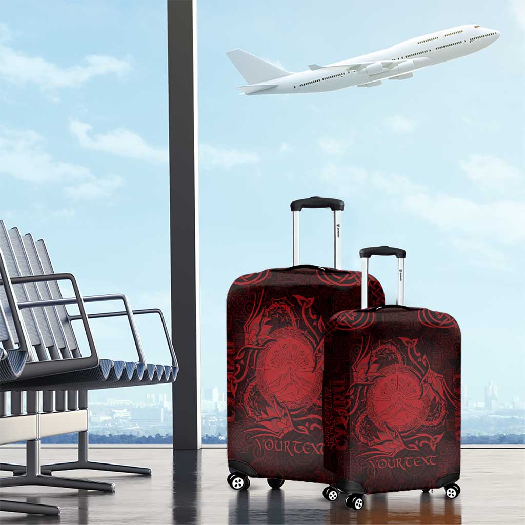 Personalized Brecknockshire Sir Frycheiniog Luggage Cover Red Brecon Beacons Mountain Celtic-inspired - Wonder Print Shop