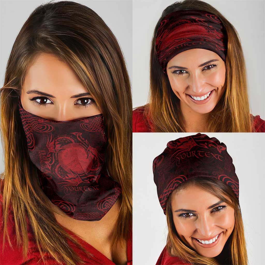 Personalized Brecknockshire Sir Frycheiniog Neck Gaiter Red Brecon Beacons Mountain Celtic-inspired - Wonder Print Shop