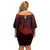 Personalized Brecknockshire Sir Frycheiniog Off Shoulder Short Dress Red Brecon Beacons Mountain Celtic-inspired - Wonder Print Shop