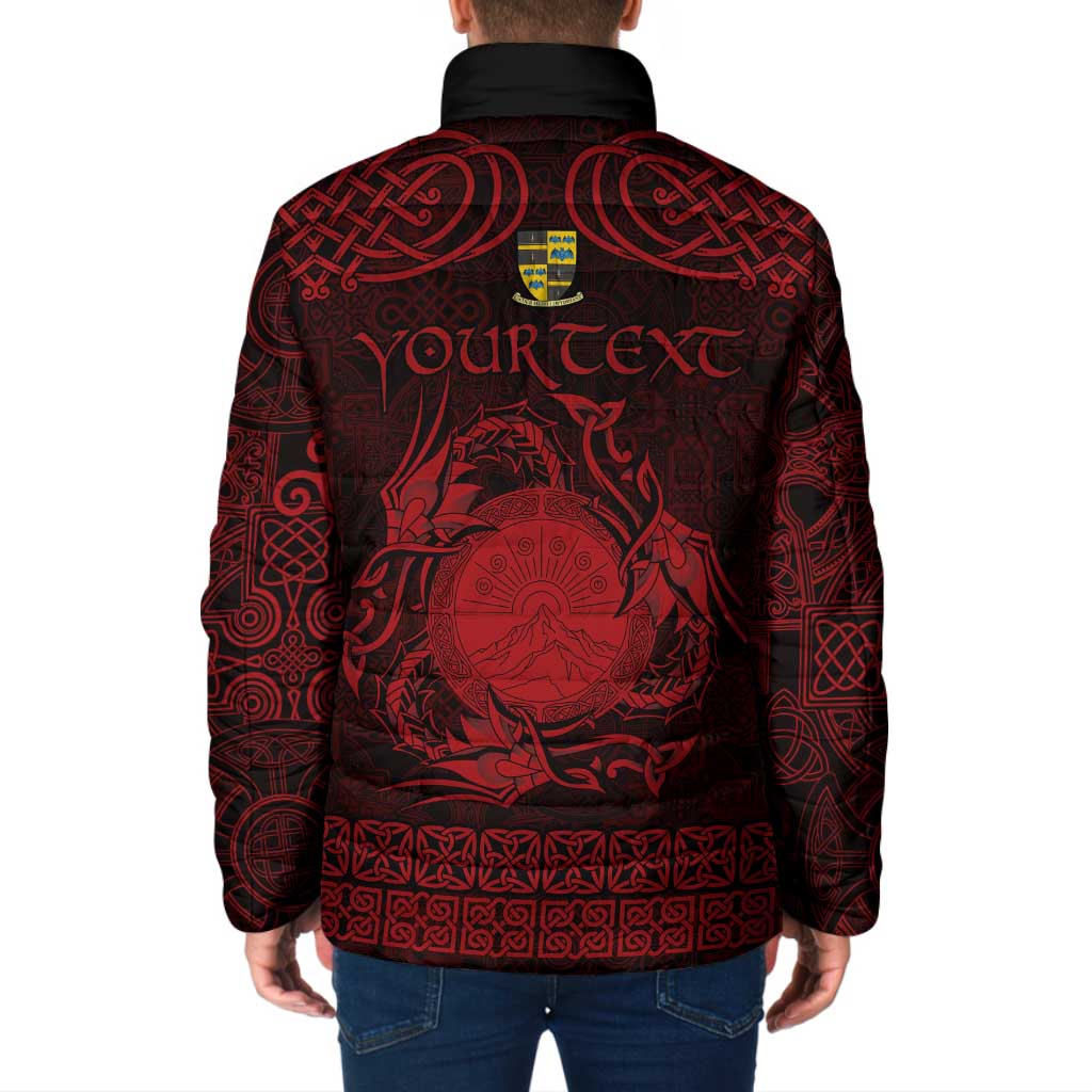 Personalized Brecknockshire Sir Frycheiniog Padded Jacket Red Brecon Beacons Mountain Celtic-inspired - Wonder Print Shop