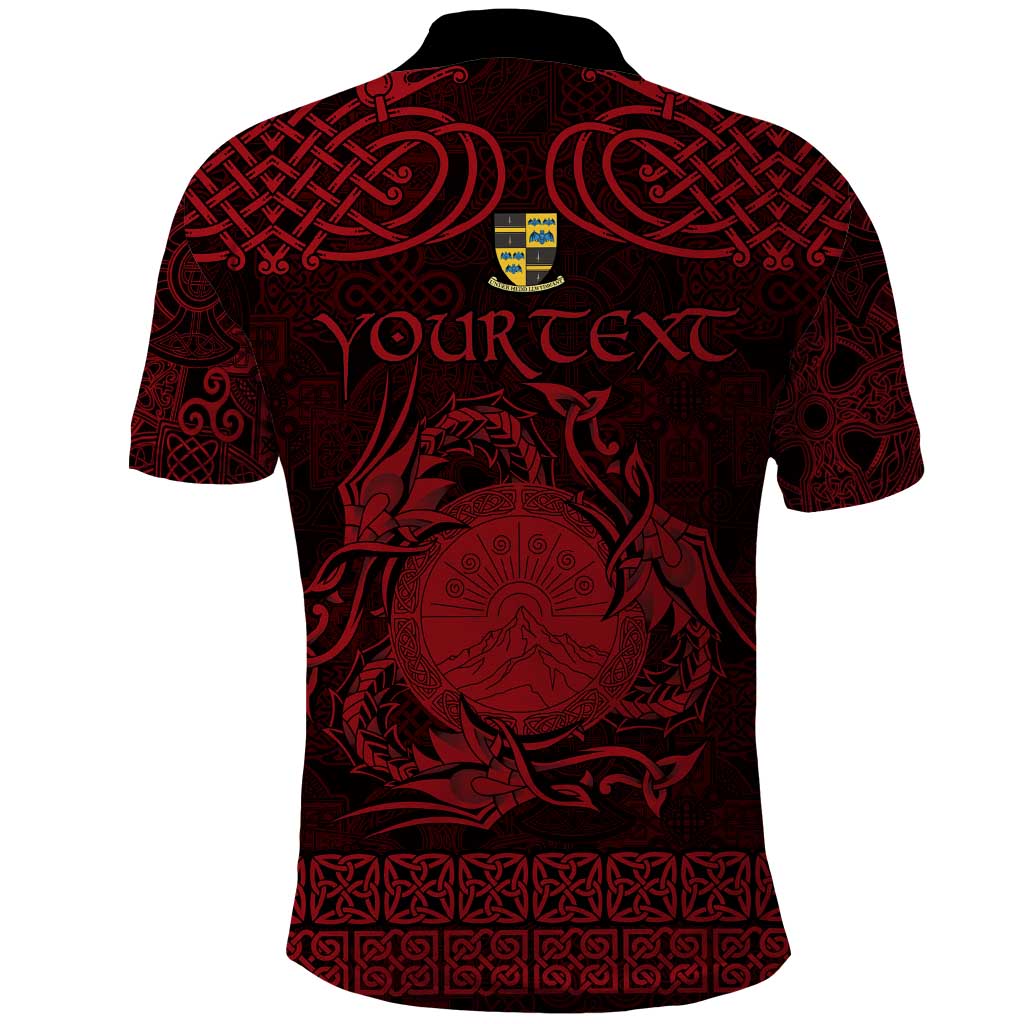 Personalized Brecknockshire Sir Frycheiniog Polo Shirt Red Brecon Beacons Mountain Celtic-inspired - Wonder Print Shop