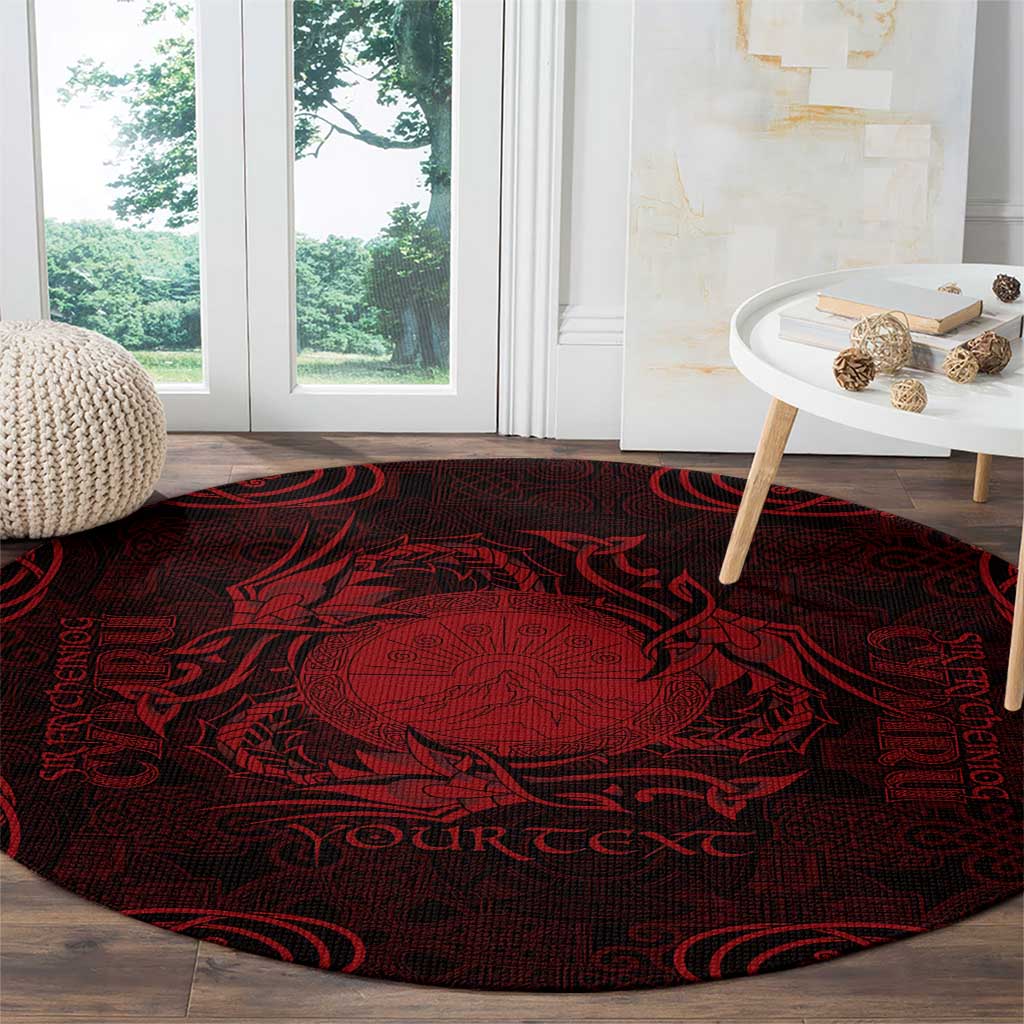 Personalized Brecknockshire Sir Frycheiniog Round Carpet Red Brecon Beacons Mountain Celtic-inspired - Wonder Print Shop