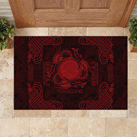 Personalized Brecknockshire Sir Frycheiniog Rubber Doormat Red Brecon Beacons Mountain Celtic-inspired - Wonder Print Shop