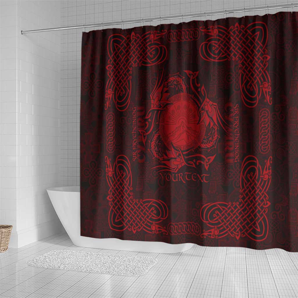 Personalized Brecknockshire Sir Frycheiniog Shower Curtain Red Brecon Beacons Mountain Celtic-inspired - Wonder Print Shop