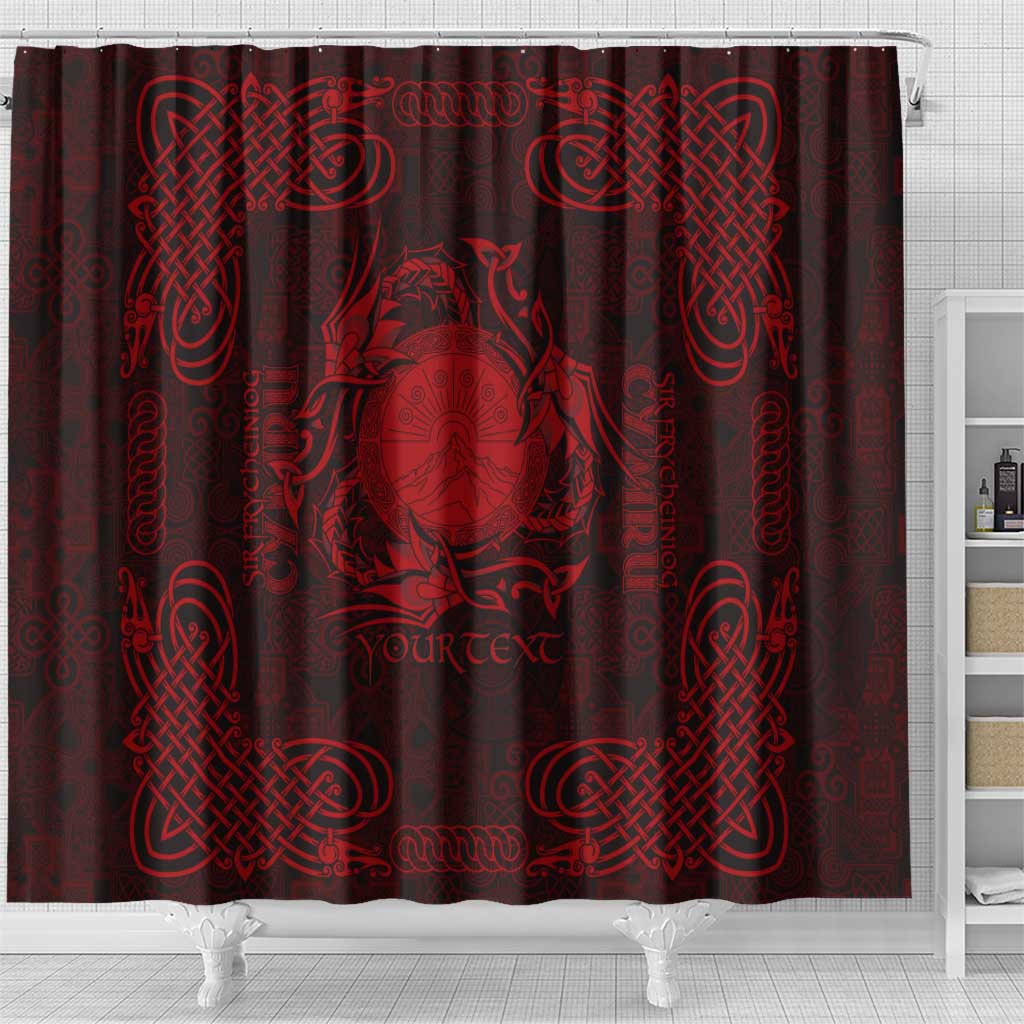 Personalized Brecknockshire Sir Frycheiniog Shower Curtain Red Brecon Beacons Mountain Celtic-inspired - Wonder Print Shop