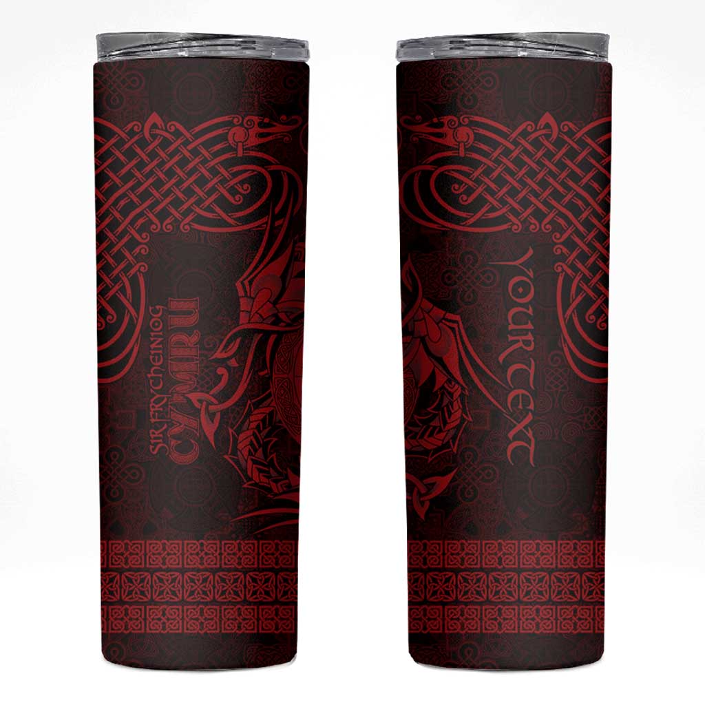 Personalized Brecknockshire Sir Frycheiniog Skinny Tumbler Red Brecon Beacons Mountain Celtic-inspired - Wonder Print Shop