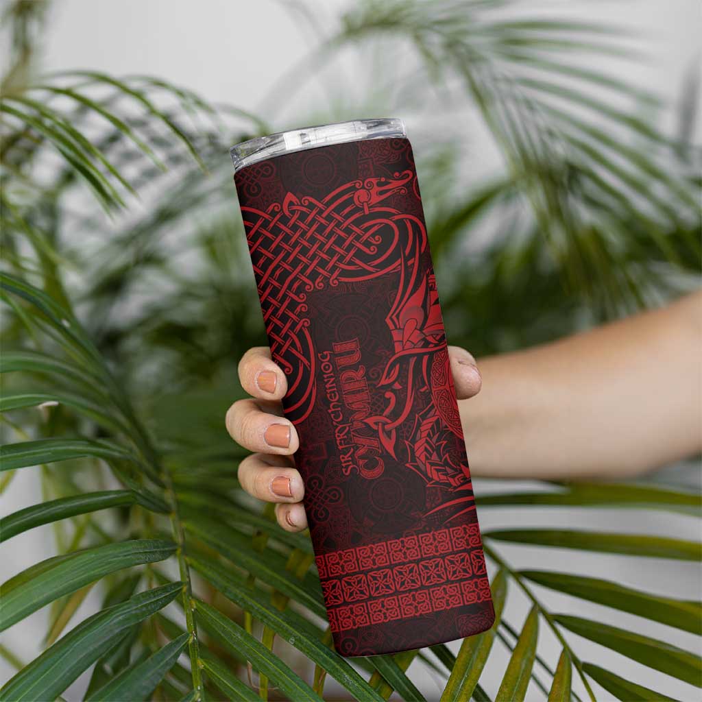 Personalized Brecknockshire Sir Frycheiniog Skinny Tumbler Red Brecon Beacons Mountain Celtic-inspired - Wonder Print Shop