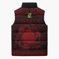 Personalized Brecknockshire Sir Frycheiniog Sleeveless Puffer Jacket Red Brecon Beacons Mountain Celtic-inspired - Wonder Print Shop