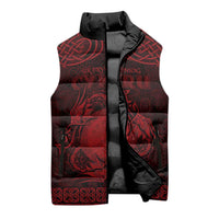 Personalized Brecknockshire Sir Frycheiniog Sleeveless Puffer Jacket Red Brecon Beacons Mountain Celtic-inspired - Wonder Print Shop