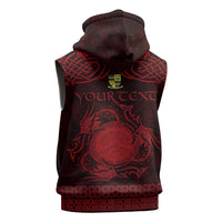 Personalized Brecknockshire Sir Frycheiniog Sleeveless Zip Hoodie Red Brecon Beacons Mountain Celtic-inspired - Wonder Print Shop