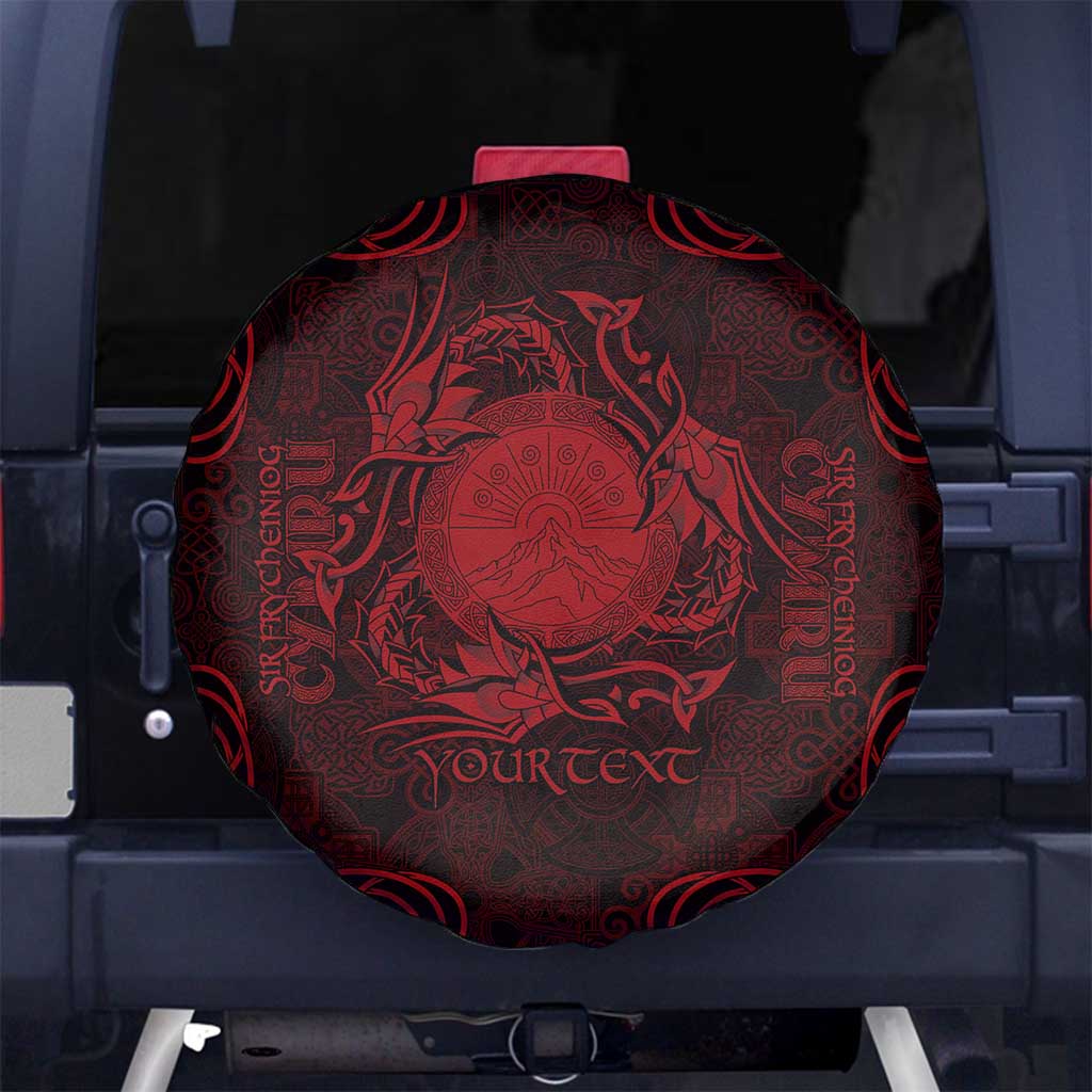 Personalized Brecknockshire Sir Frycheiniog Spare Tire Cover Red Brecon Beacons Mountain Celtic-inspired - Wonder Print Shop