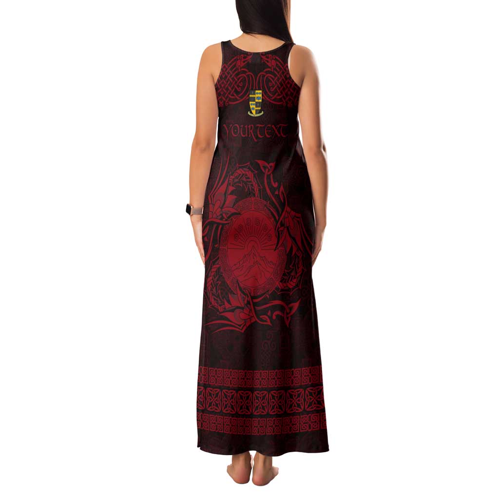 Personalized Brecknockshire Sir Frycheiniog Tank Maxi Dress Red Brecon Beacons Mountain Celtic-inspired - Wonder Print Shop
