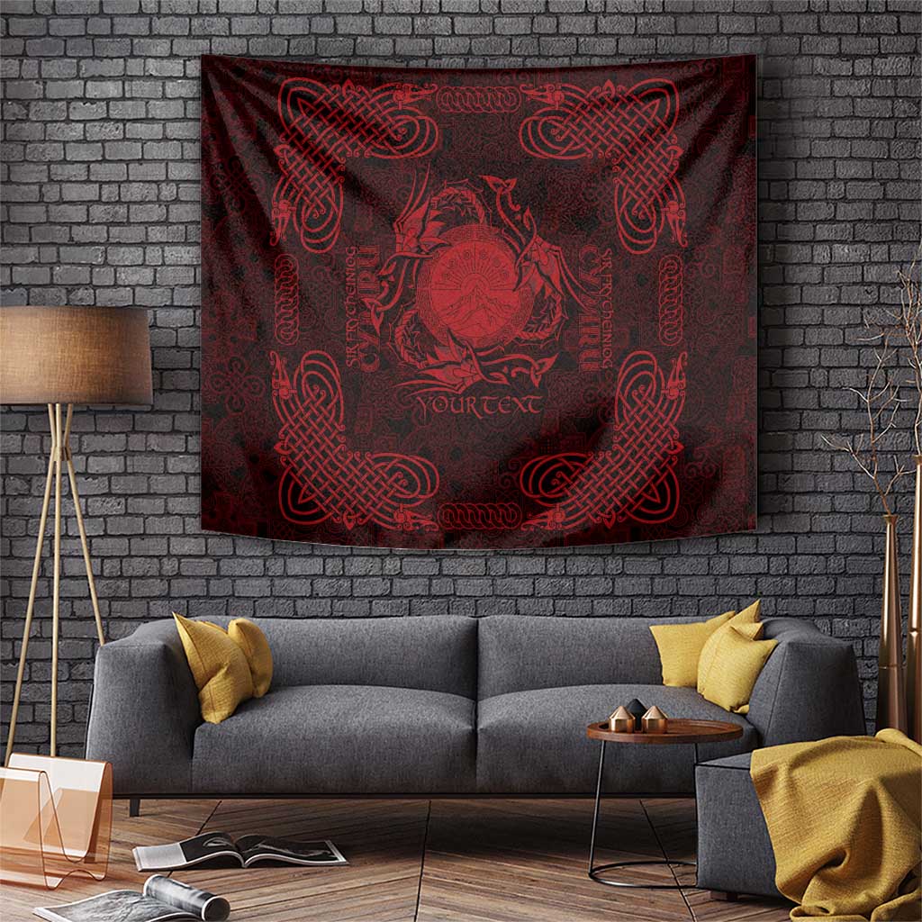 Personalized Brecknockshire Sir Frycheiniog Tapestry Red Brecon Beacons Mountain Celtic-inspired - Wonder Print Shop