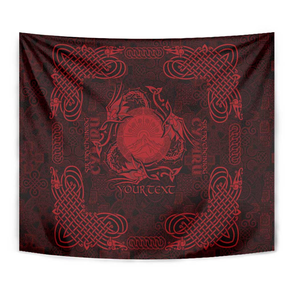Personalized Brecknockshire Sir Frycheiniog Tapestry Red Brecon Beacons Mountain Celtic-inspired - Wonder Print Shop