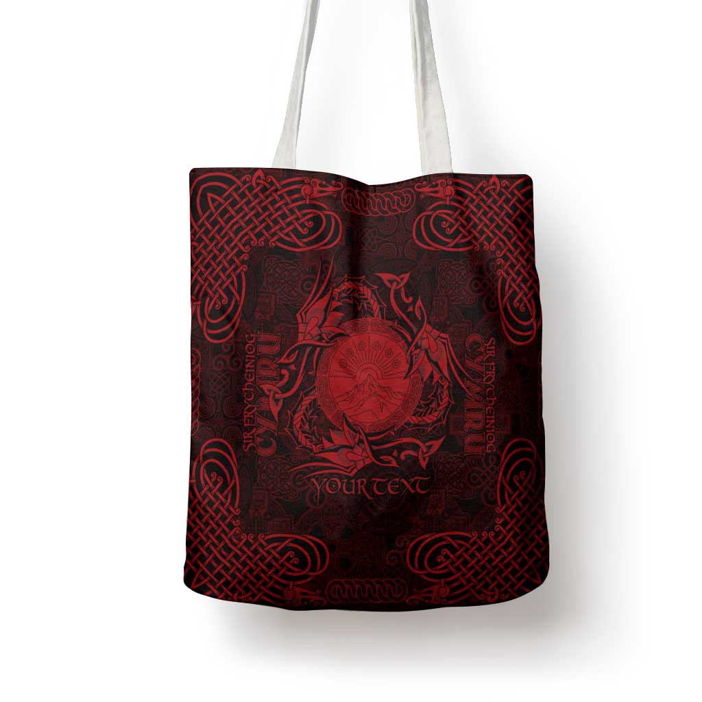 Personalized Brecknockshire Sir Frycheiniog Tote Bag Red Brecon Beacons Mountain Celtic-inspired - Wonder Print Shop